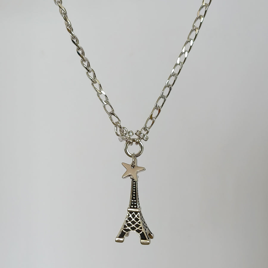 Silver Eiffel Tower Necklace