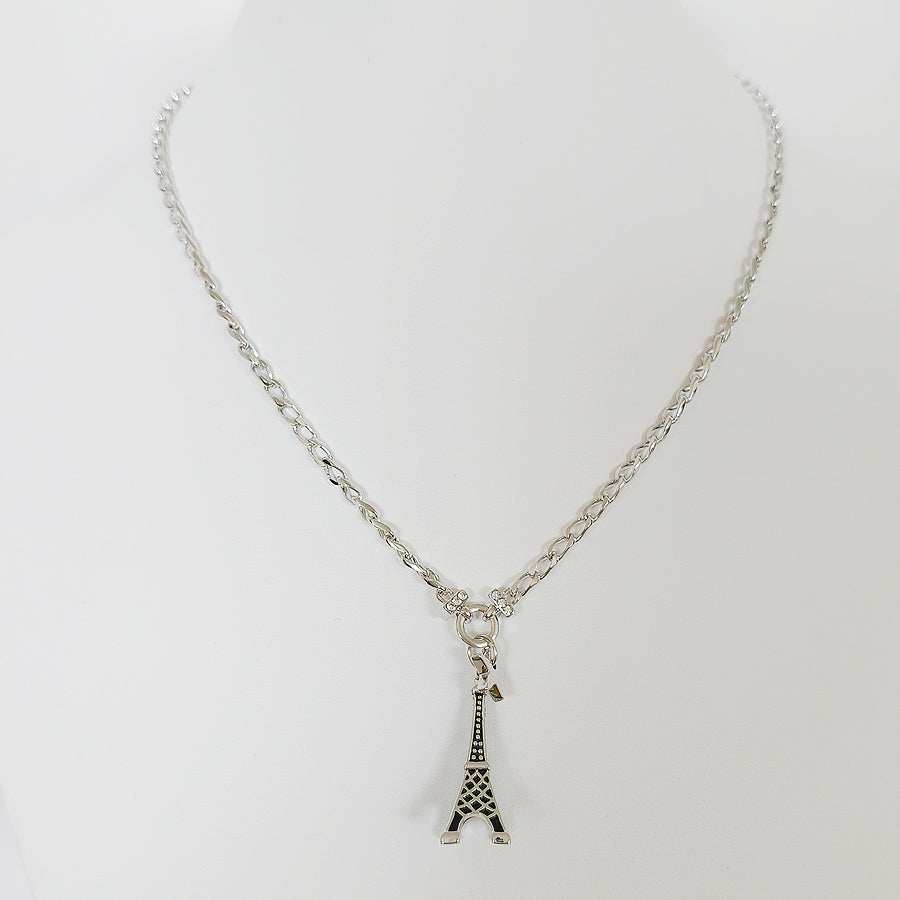 Silver Eiffel Tower Necklace