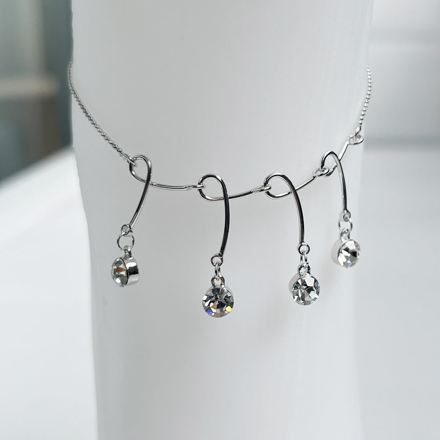 Dangling Cubic Zirconia Anklet