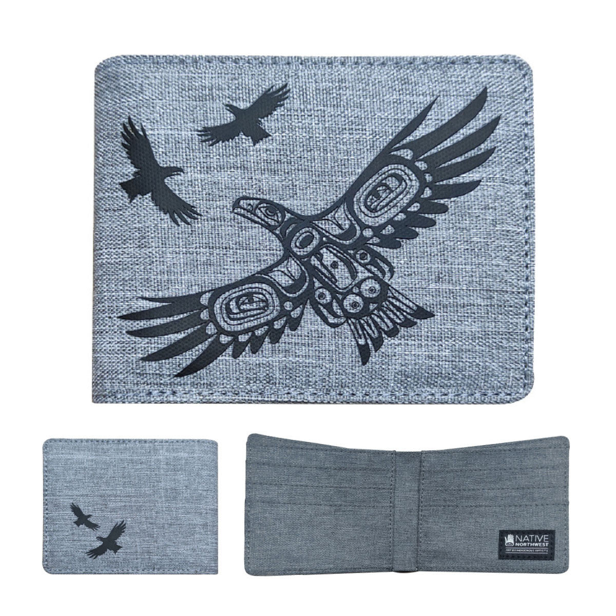 Indigenous Art Crosshatch Wallet - Soaring Eagle