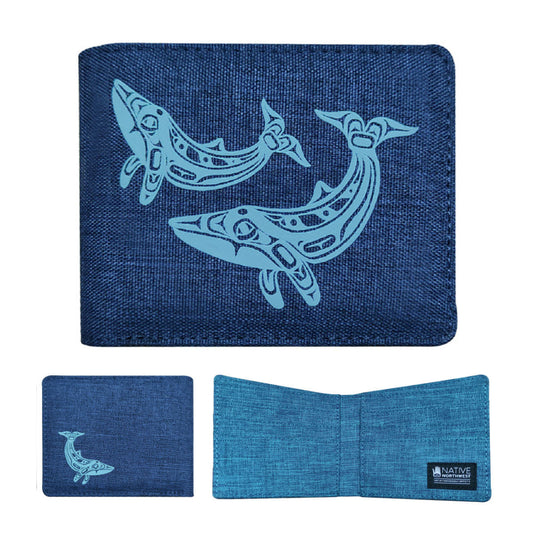 Indigenous Art Crosshatch Wallet - Humpback Whale
