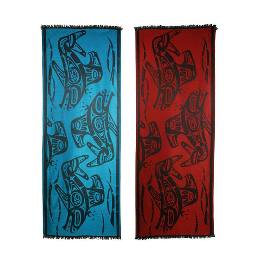 Eagle Whale Silk Wool Scarf