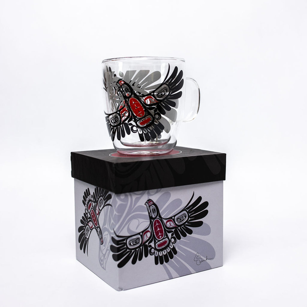 Double Walled Glass Mug – Eagle's First Flight