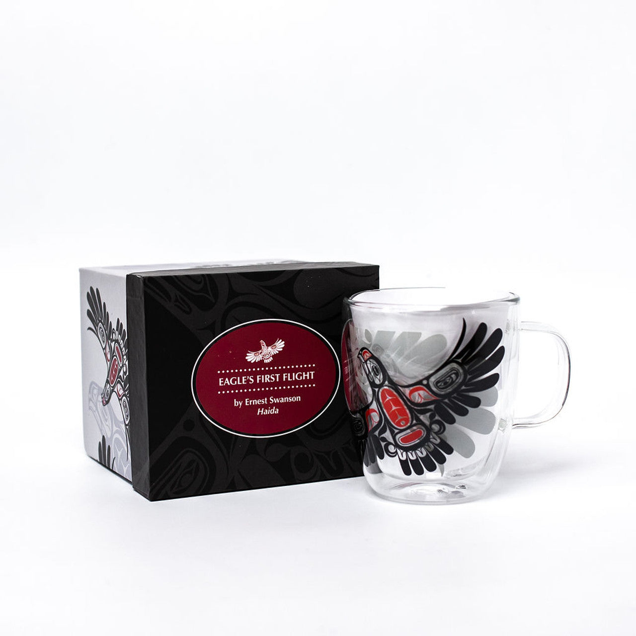 Double Walled Glass Mug – Eagle's First Flight