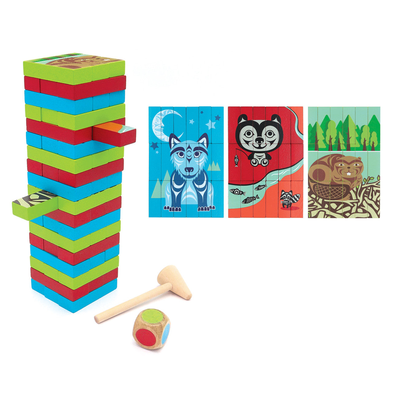 Multi-Game Wood Block Set – Indigenous Animals by Simone Diamond