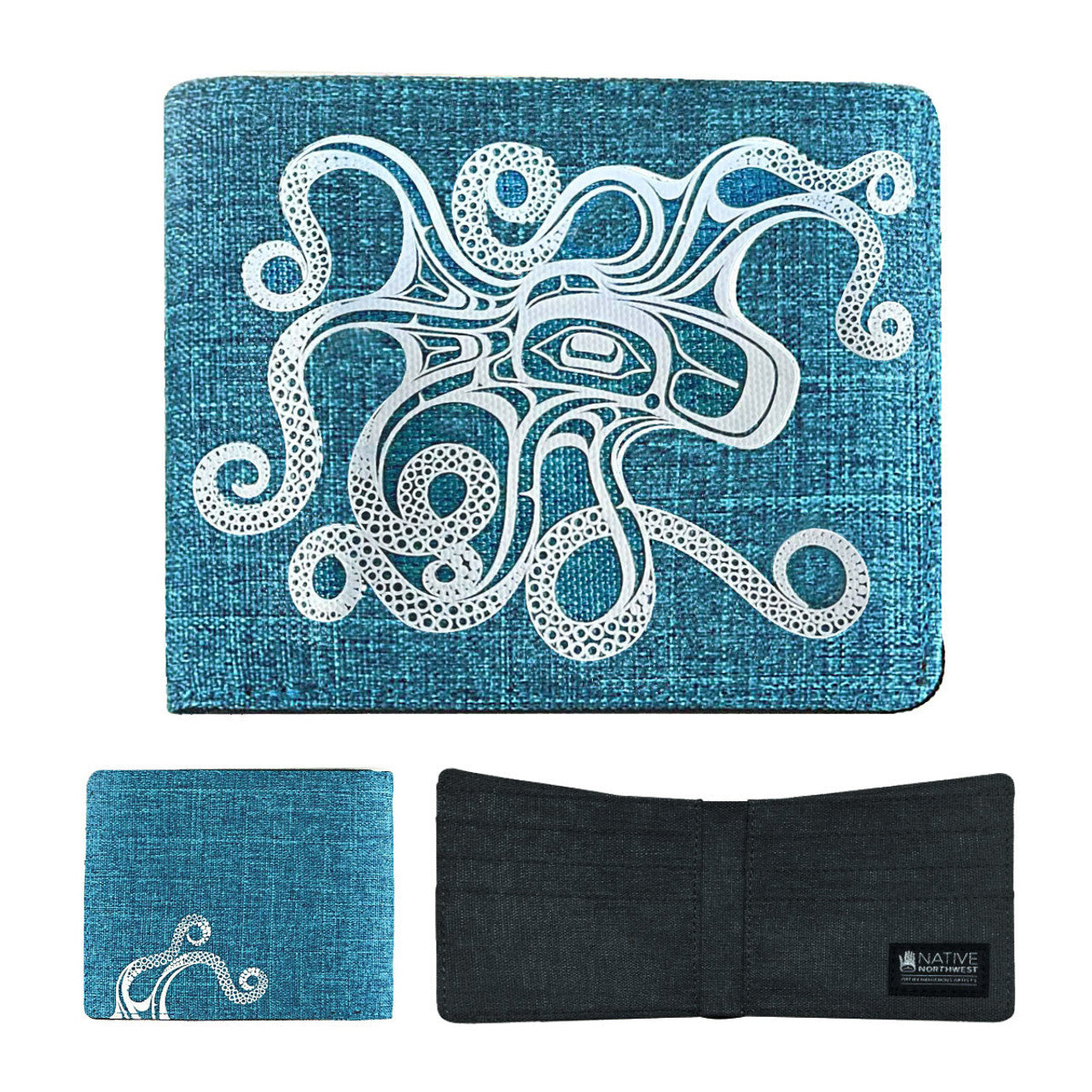 Indigenous Art Crosshatch Wallet - Octopus