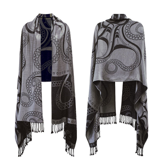 "Octopus" Indigenous Art Shawl by Ernest Swanson