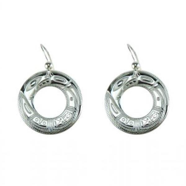 Indigenous Art Silver Earrings - Chilkat