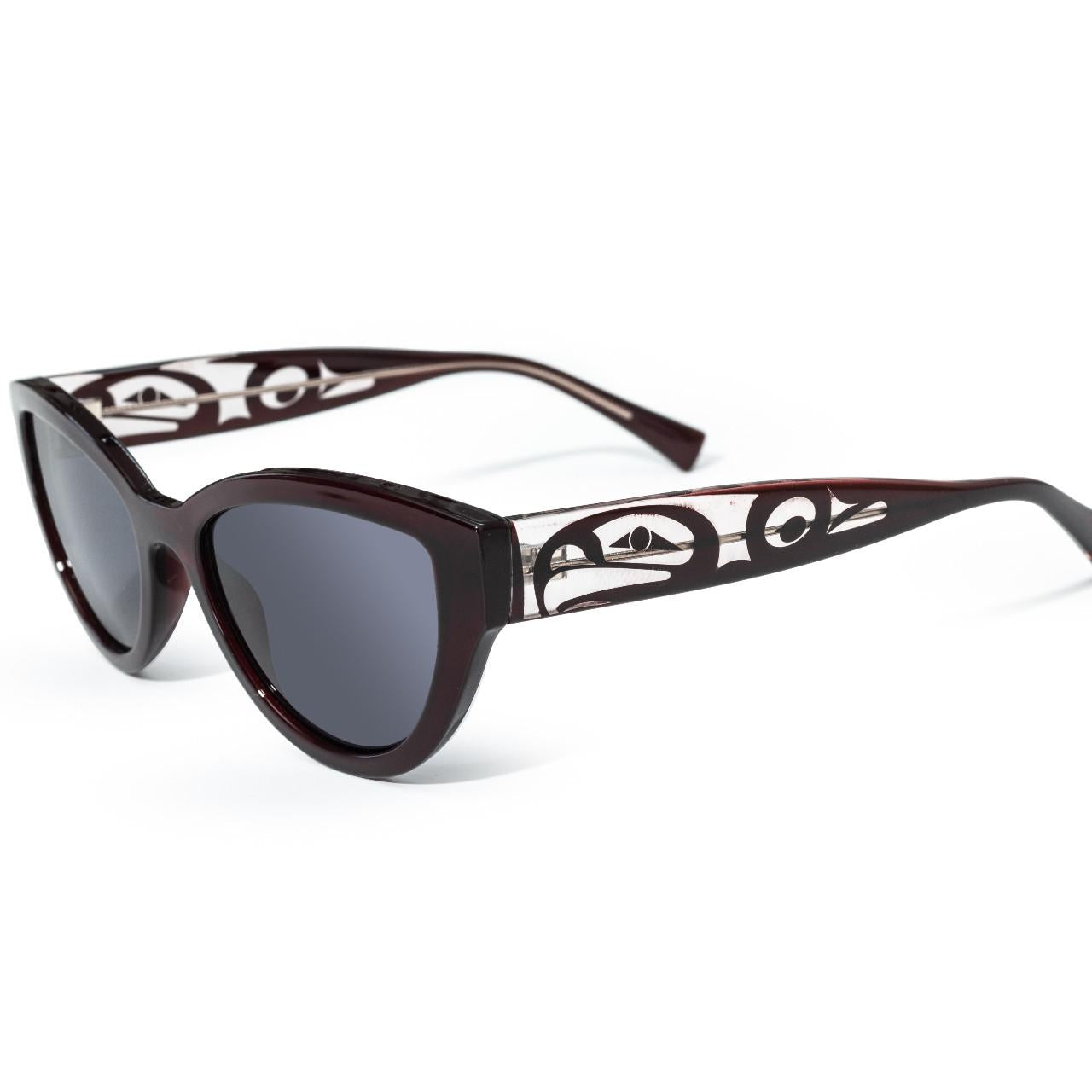 Skye, Cat Eye Sunglass, Eagle (Black / Ruby)