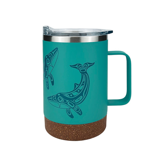 Whale – 16oz Cork Base Mug with Handle by Gordon White