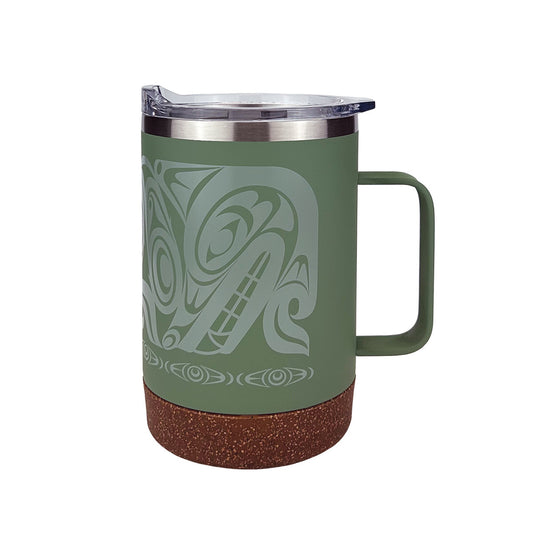 Urban Wolf – 16oz Cork Base Mug with Handle by Maynard Johnny Jr.