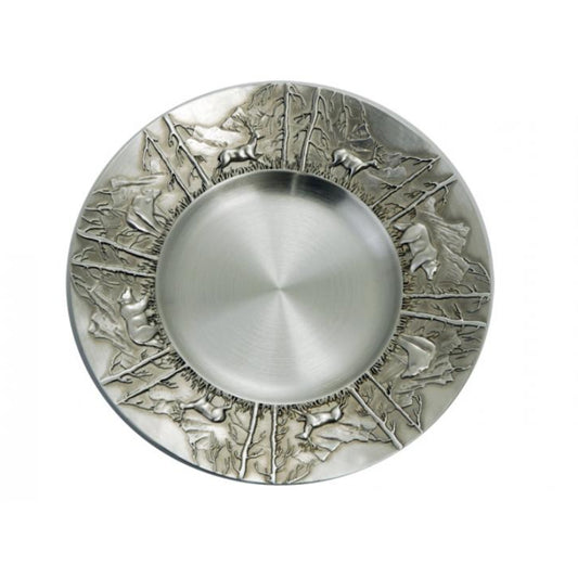 6" Pewter Plate – Woodland Design