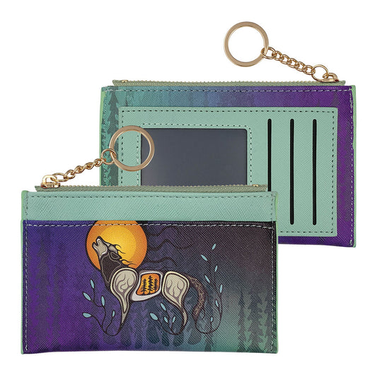 The Top Zip Indigenous Art Multi Wallet - Wolf