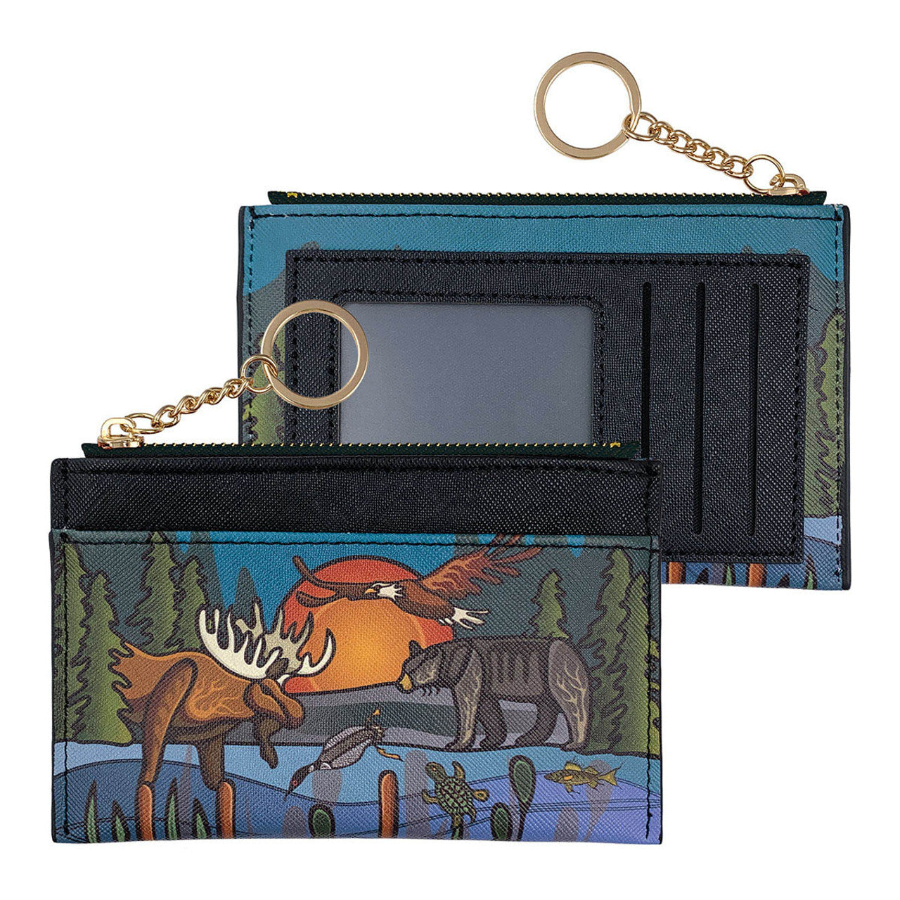 The Top Zip Indigenous Art Multi Wallet - All My Relatives