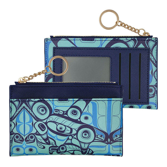 The Top Zip Indigenous Art Multi Wallet - Orca Song