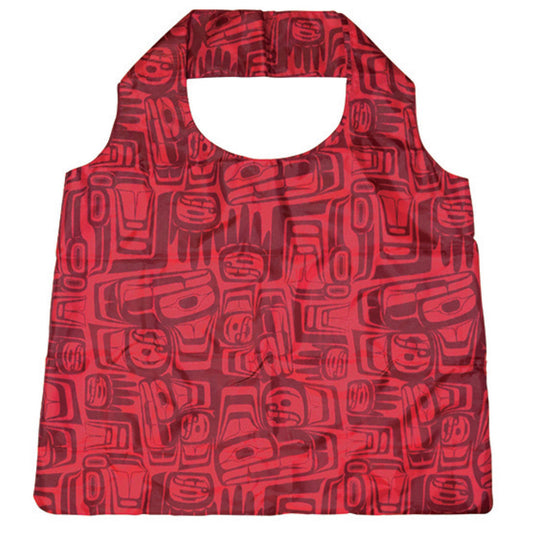 Foldable Shopping Bag – Eagle by Ben Houstie (Red)