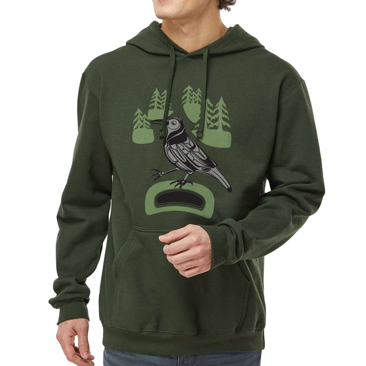 Pullover Hoodie - Crow Walk in the Park by Paul Windsor
