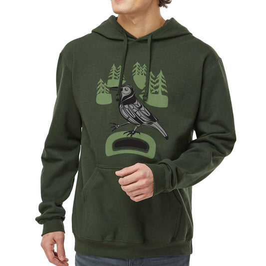 Pullover Hoodie - Crow Walk in the Park by Paul Windsor