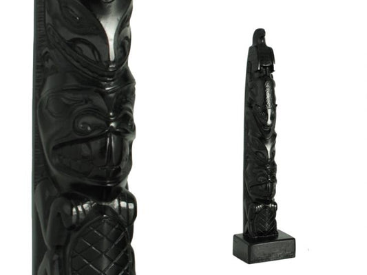 Eagle Beaver 12" Black Stone Totem