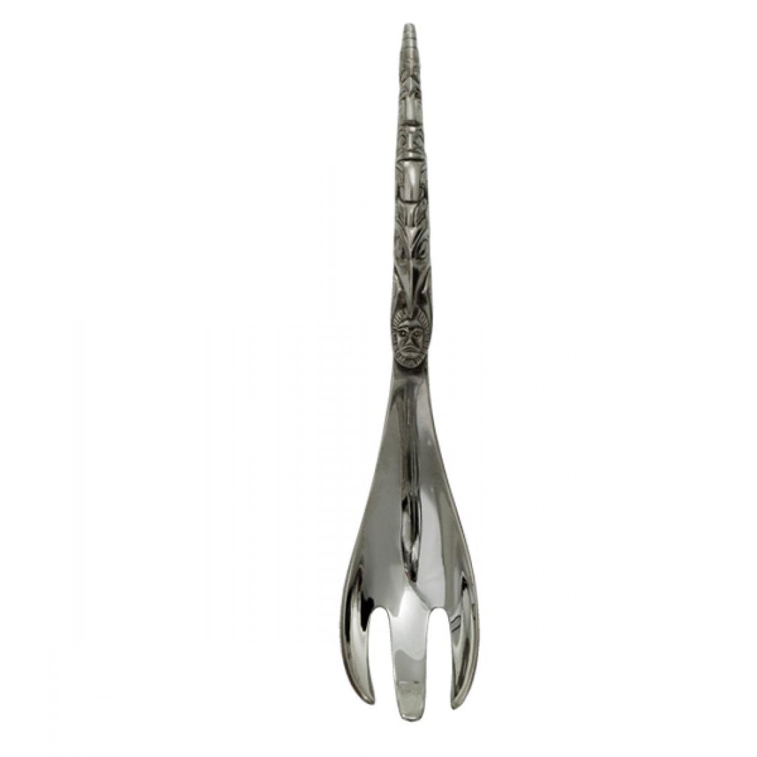 Large Horn Pewter Server Set/Spoon/Fork/