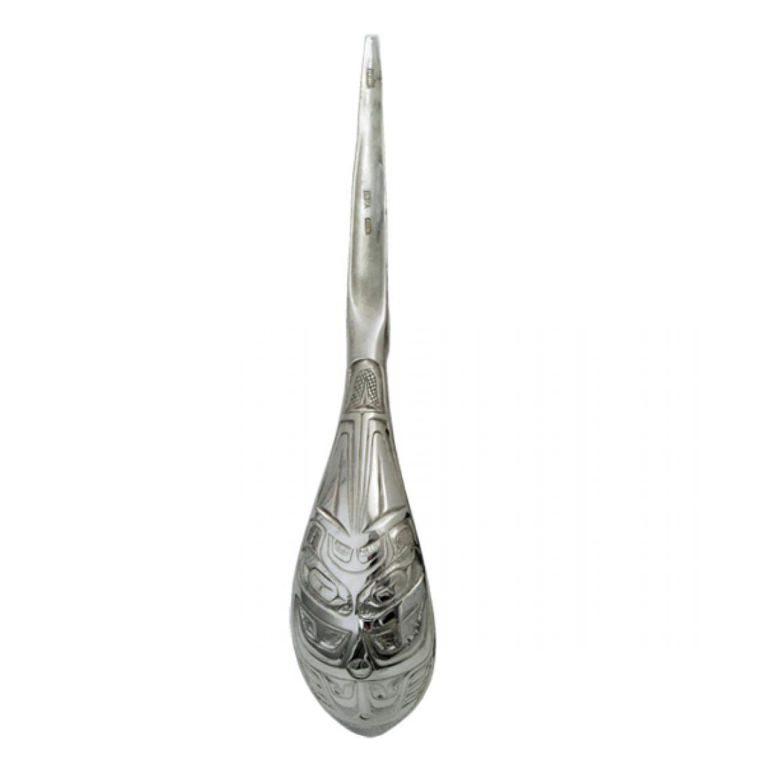 Large Horn Pewter Server Set/Spoon/Fork/