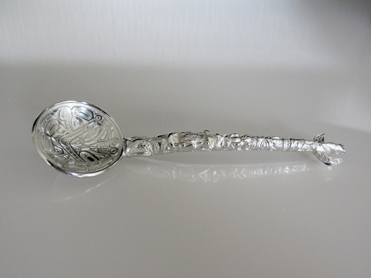 Bear Mask Pewter Spoon