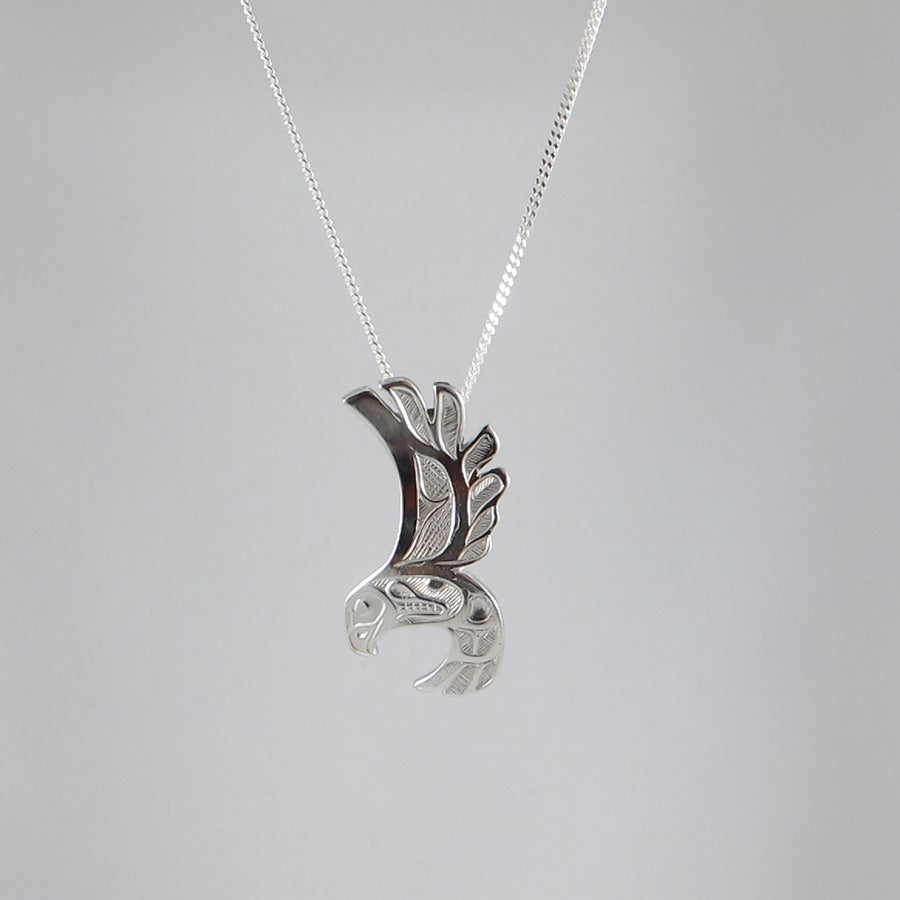 Silver Pendant Necklace - " Eagle Free Flight" by Bill Helin