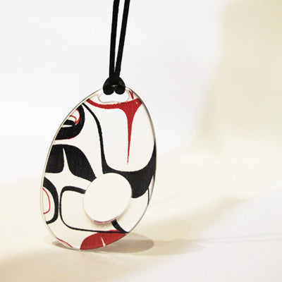 Silk Native Art Free Style Pandent -  Red/Balck