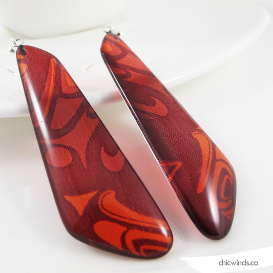 Corrine Hunt Silk Trapezoid Earrings - Eagle