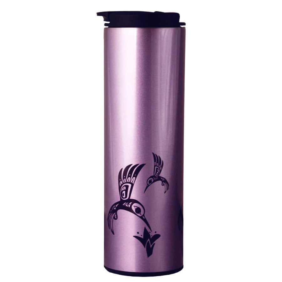 Insulated Stainless Steel Tumbler - Bill Helin, Hummingbird, Purple