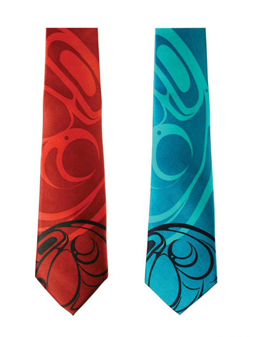 Connie Dickens Native Art Raven Silk Tie
