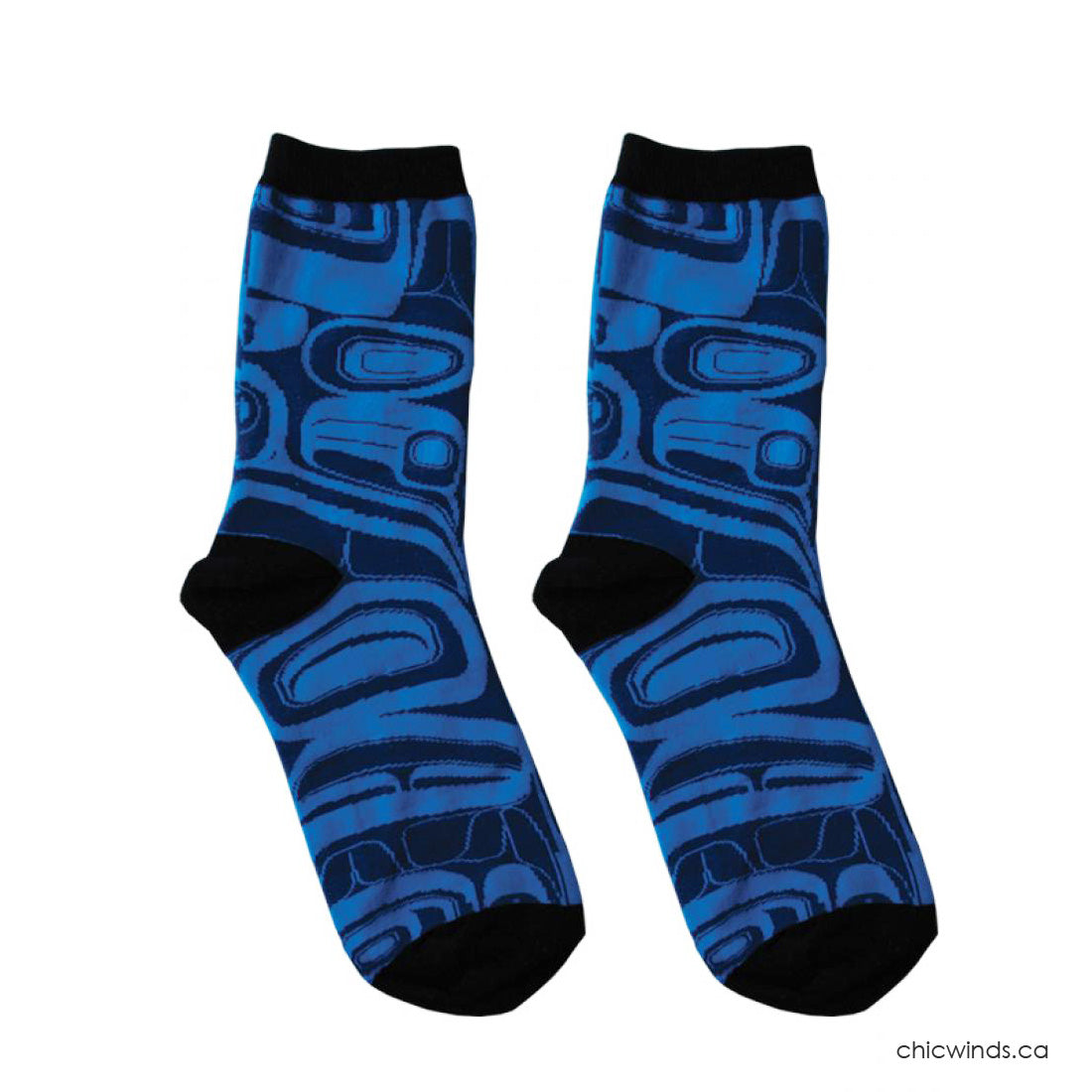 Cotton Socks - Raven by Kelly Robinson (Black/Blue)