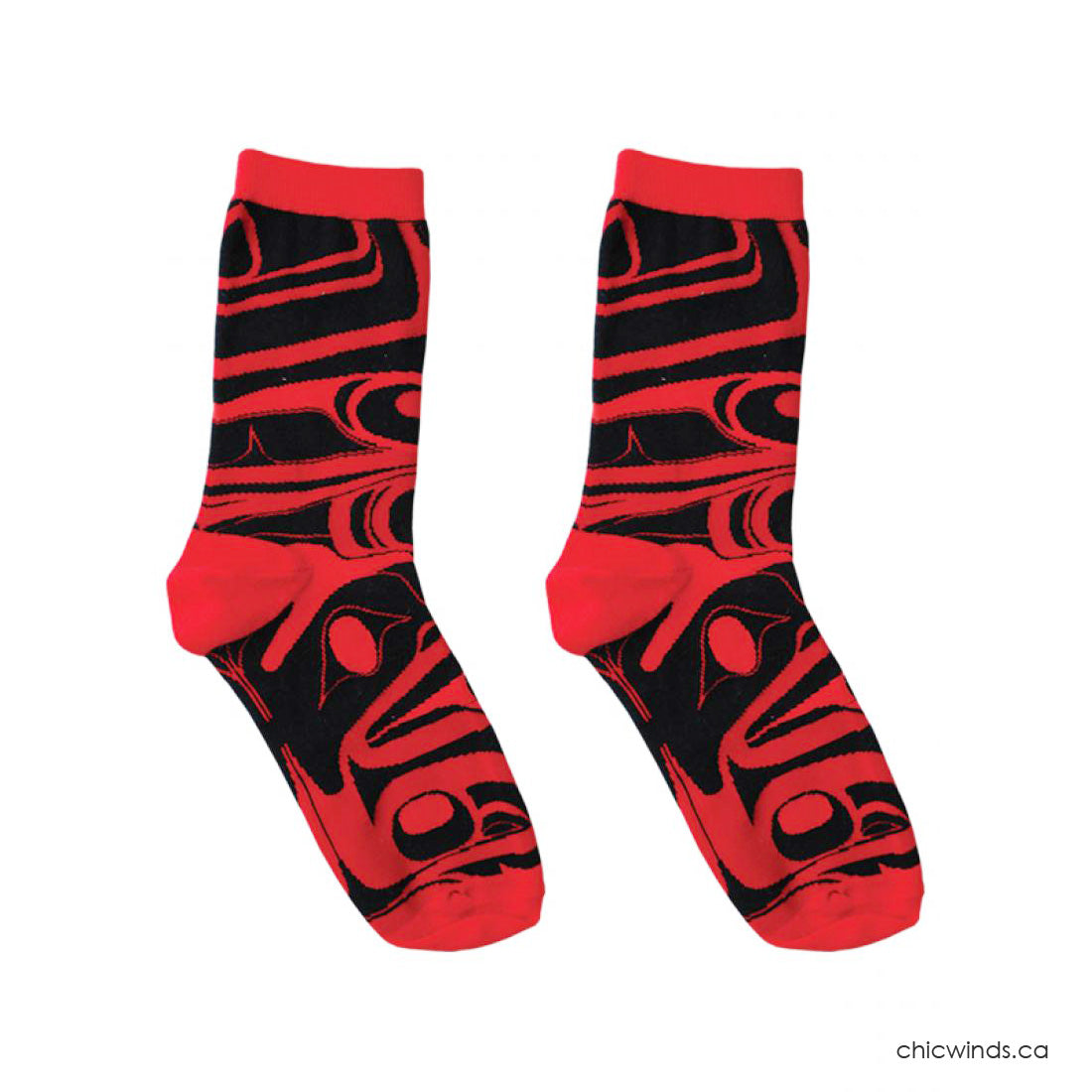 Cotton Socks Frog Box by Bill Helin (Black/Red)