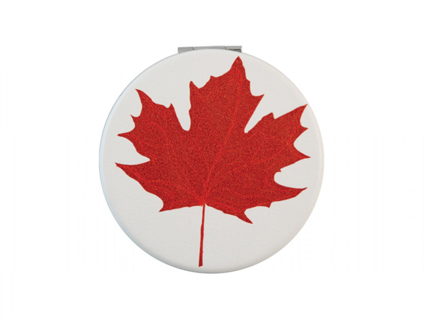 Maple Leaf White Compact Mirror