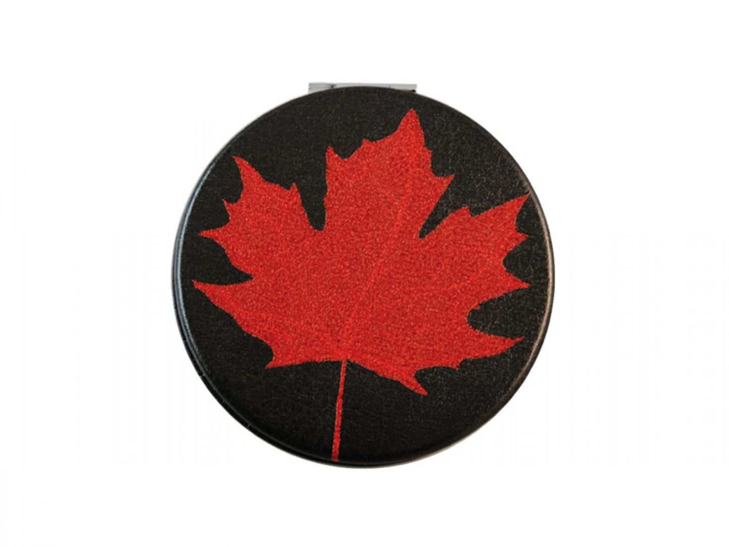 Maple Leaf Black Compact Mirror