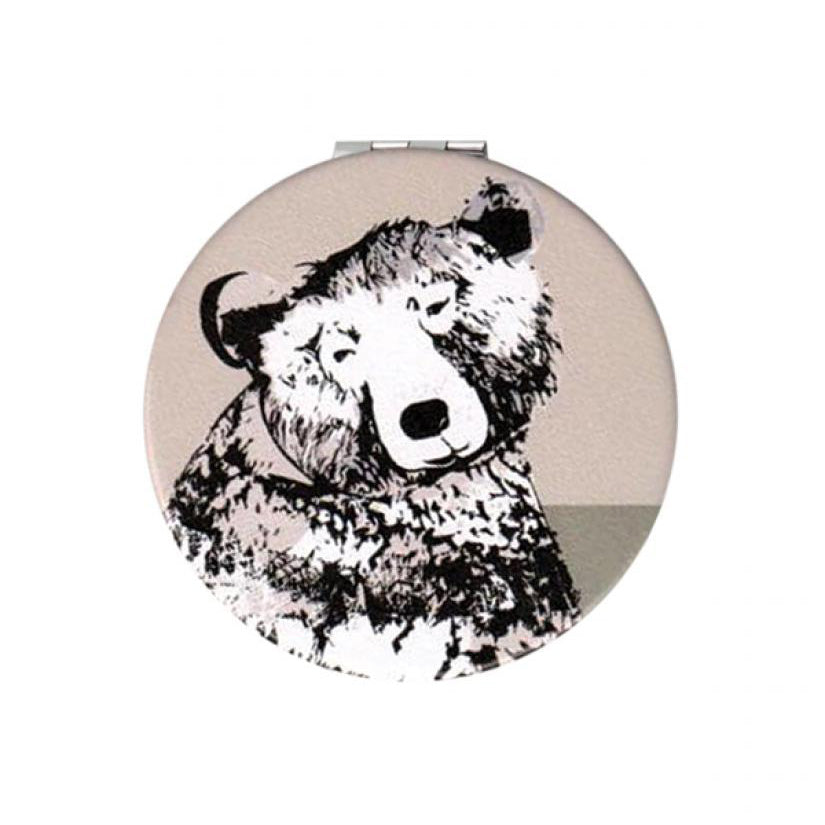 Grizzly Bear Compact Mirror (Taupe)