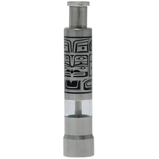 Stainless Steel Salt / Pepper Pump with Chilkat Design.