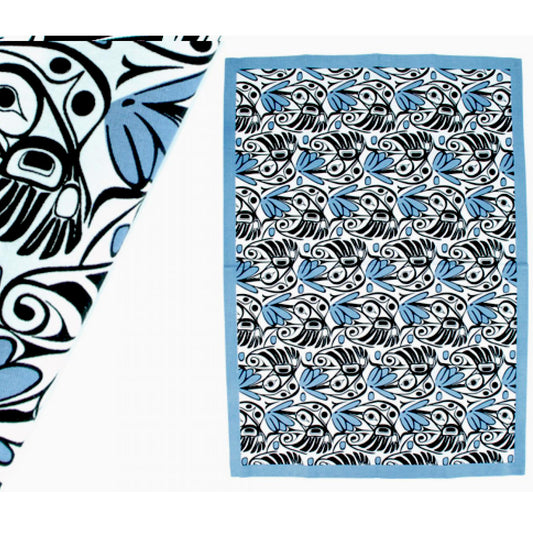Bill Helin Hummingbird Tea Towel (Sky Blue)