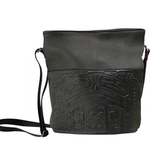 Clifton Fred Bear Box Design Embossed Leather Bag