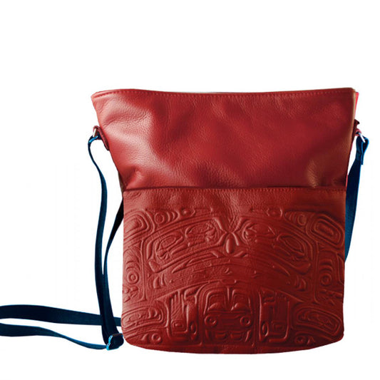 Clifton Fred Bear Box Embossed Leather Bag