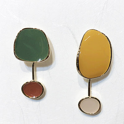 Free Shaped Enamel Drop Earrings