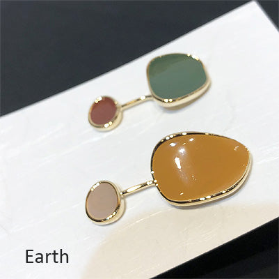 Free Shaped Enamel Drop Earrings