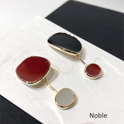 Free Shaped Enamel Drop Earrings