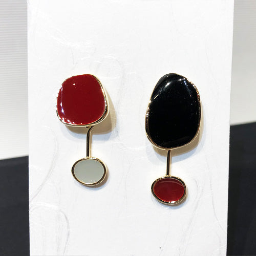 Free Shaped Enamel Drop Earrings