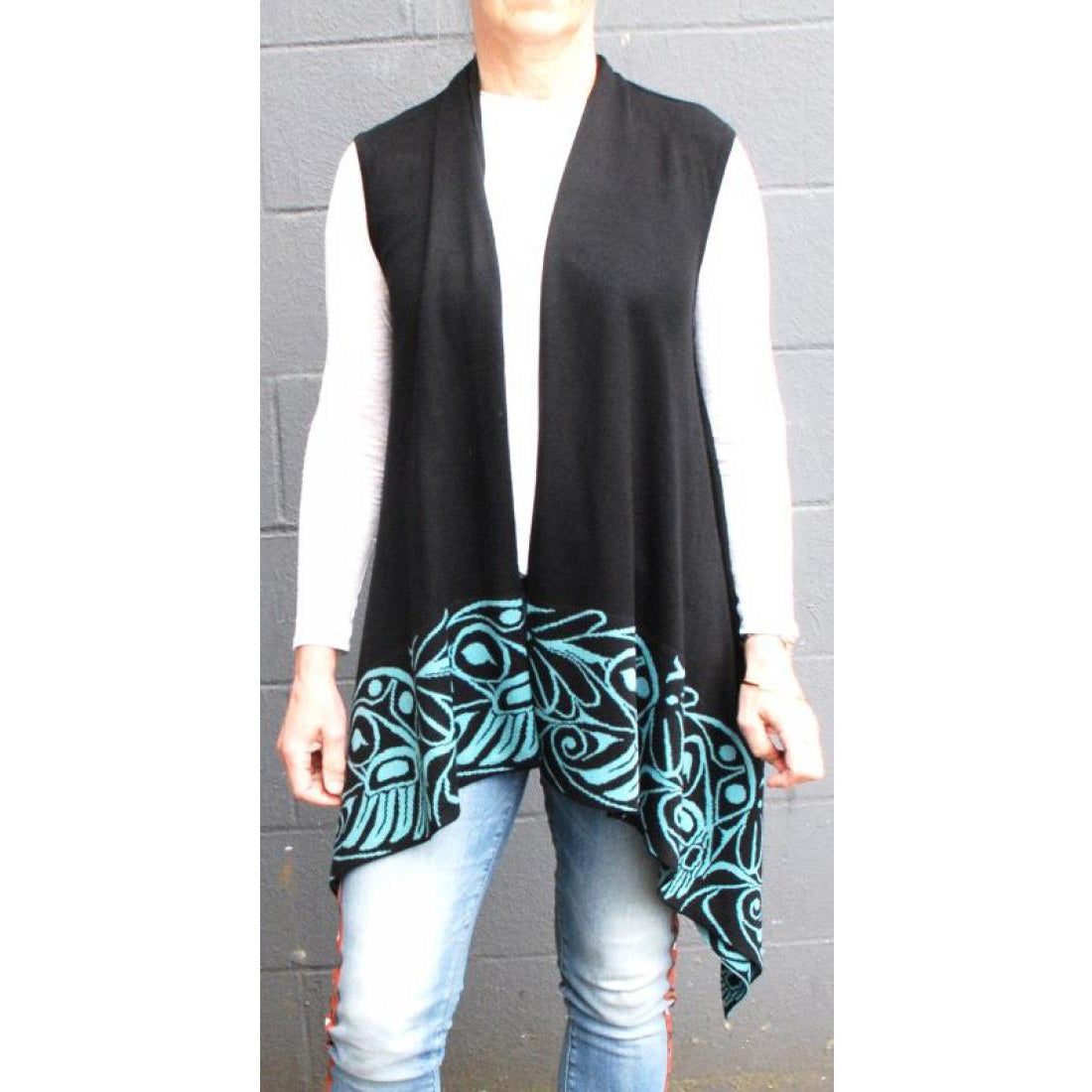 Bill Helin Hummingbird Knit Sweater Vest (Red, Teal, White)