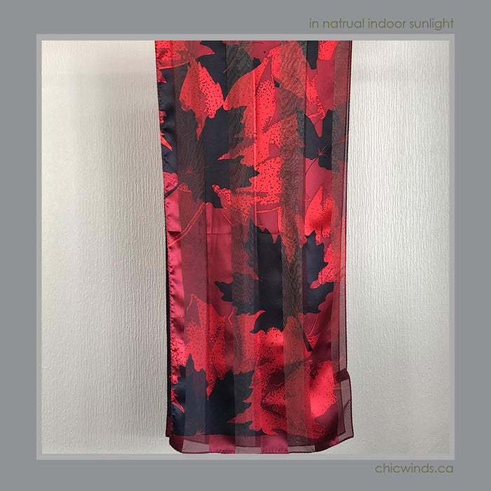 Maple Leaves Silk Scarf