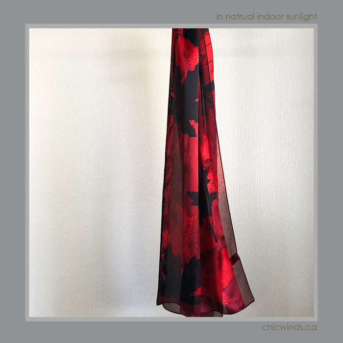 Maple Leaves Silk Scarf
