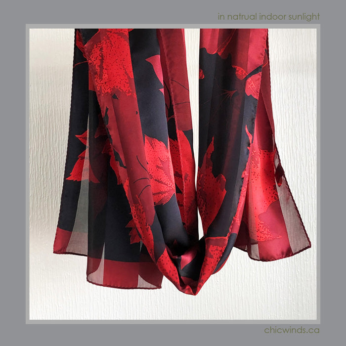 Maple Leaves Silk Scarf