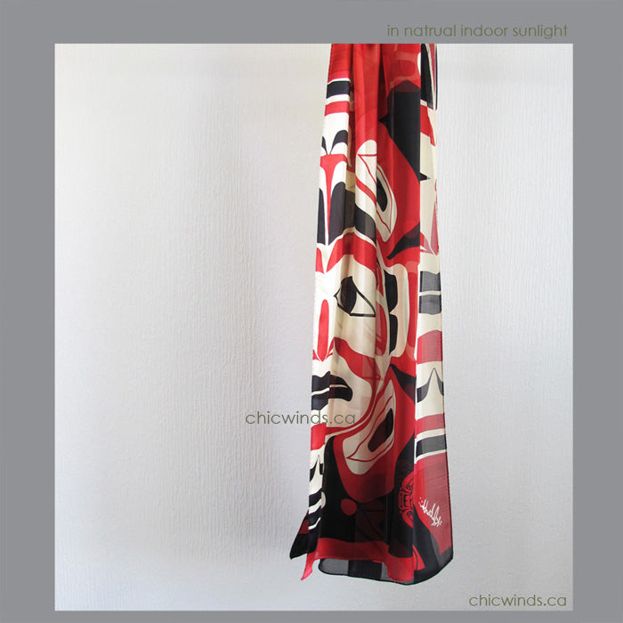 Native Art "Moon Mask" Silk Scarf