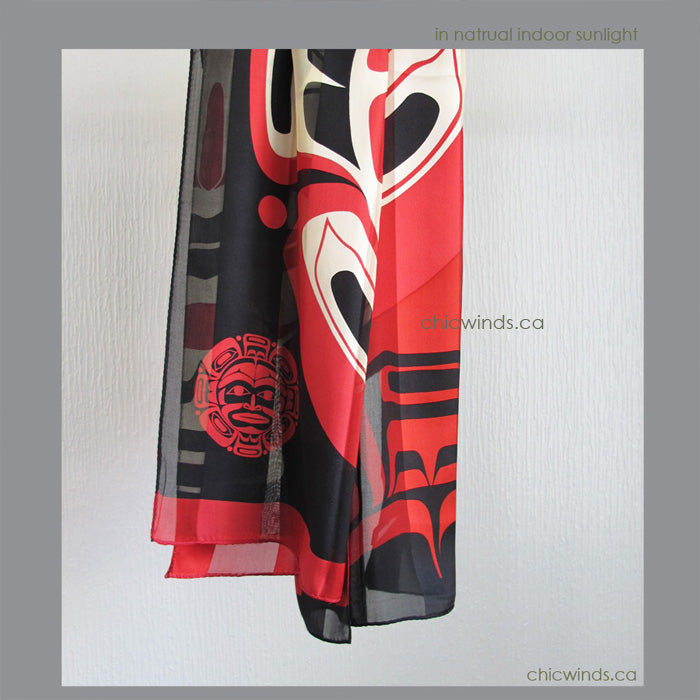 Native Art "Moon Mask" Silk Scarf